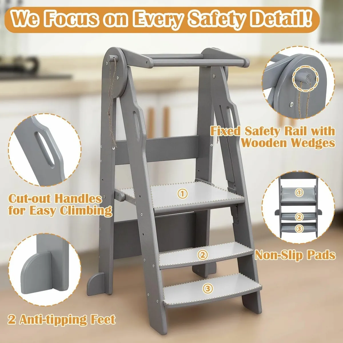 Foldable Toddler Step Stool for Kids 2-6 Years - Image 4