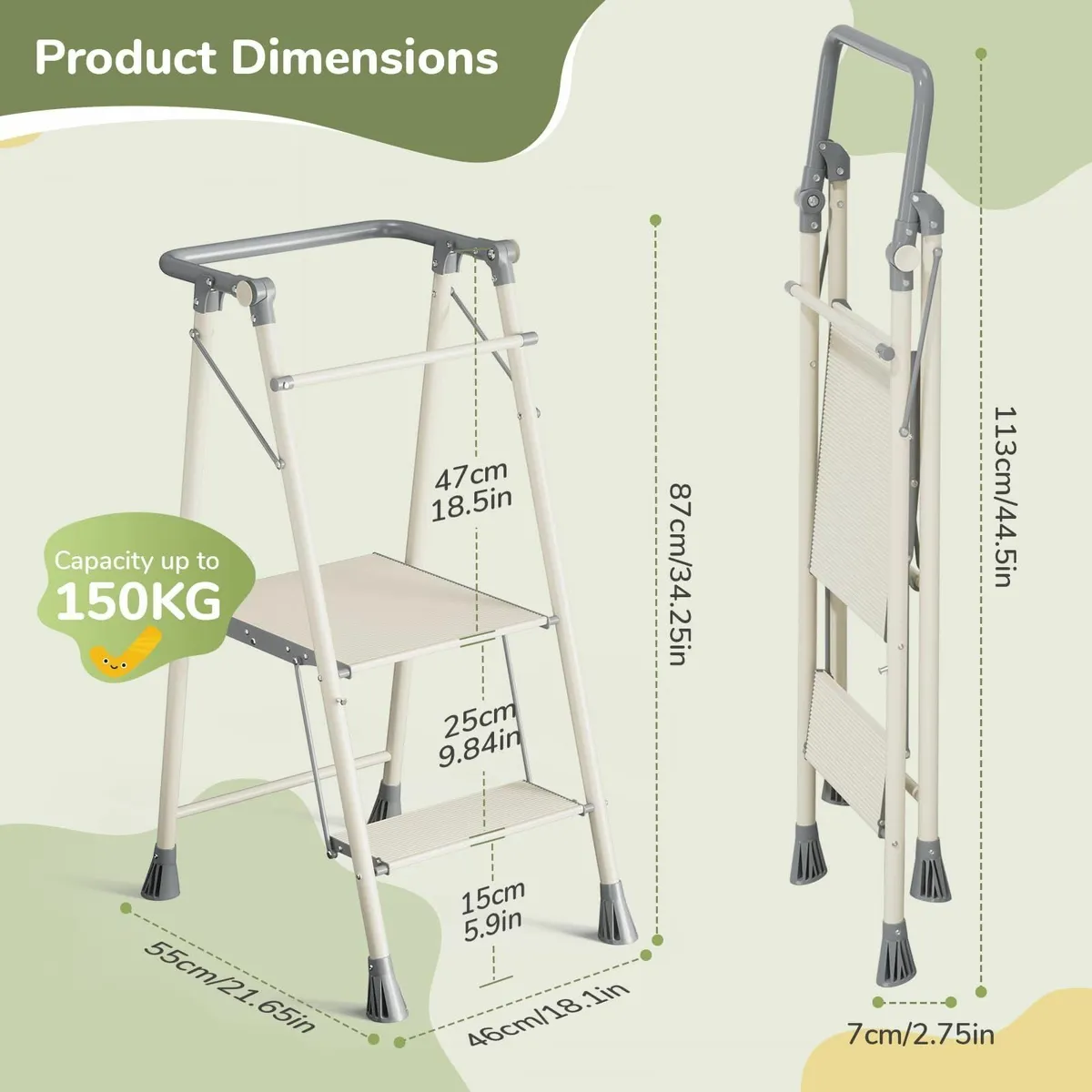 Foldable Toddler Tower Kitchen Helper Step Stool - Image 2
