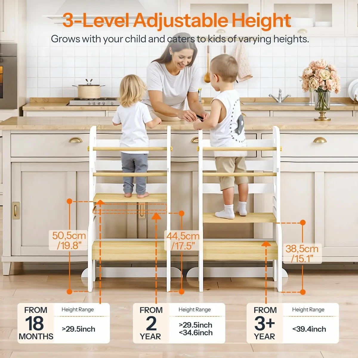 Toddler Standing Tower Adjustable Height Step - Image 3