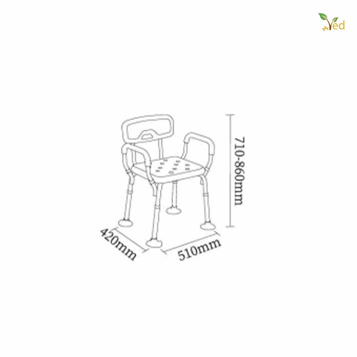 Shower Chair with Arms - Seat for Elderly and - Image 3