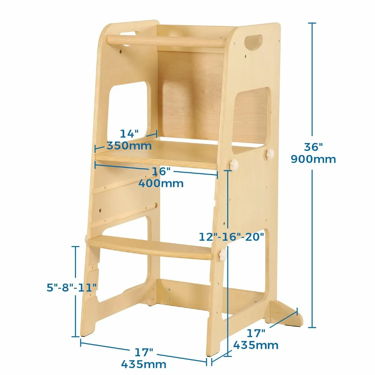 Kitchen Tower for Kids 1-3 Adjustable Wooden - Image 2