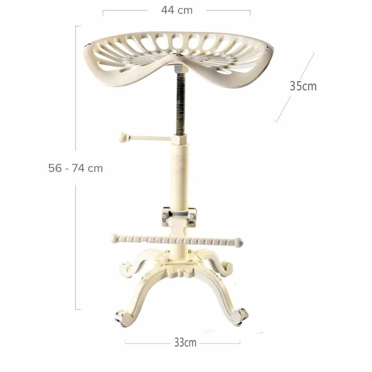 Vintage Industrial Bar Stools Cast Iron Tractor - Image 2