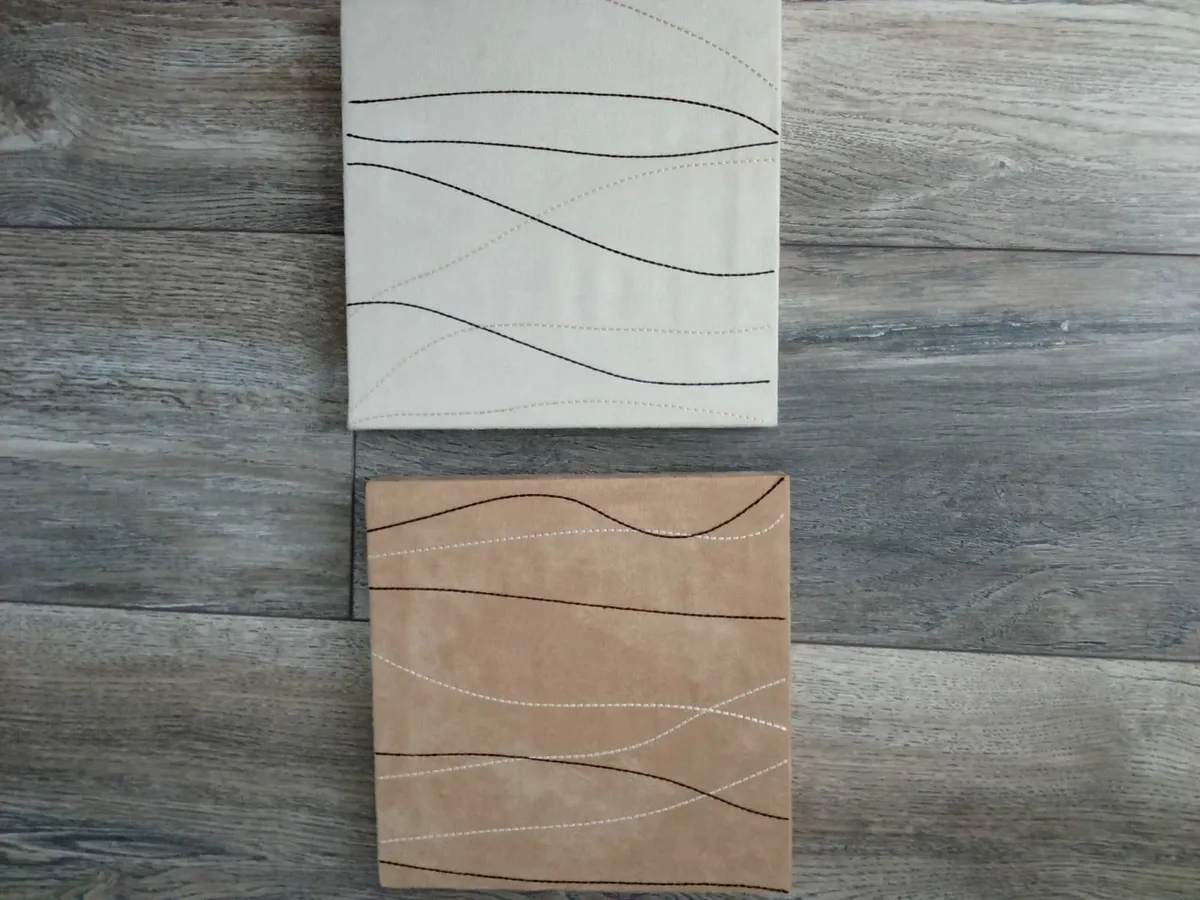 3 Suede Leather Covered Frames. - Image 4