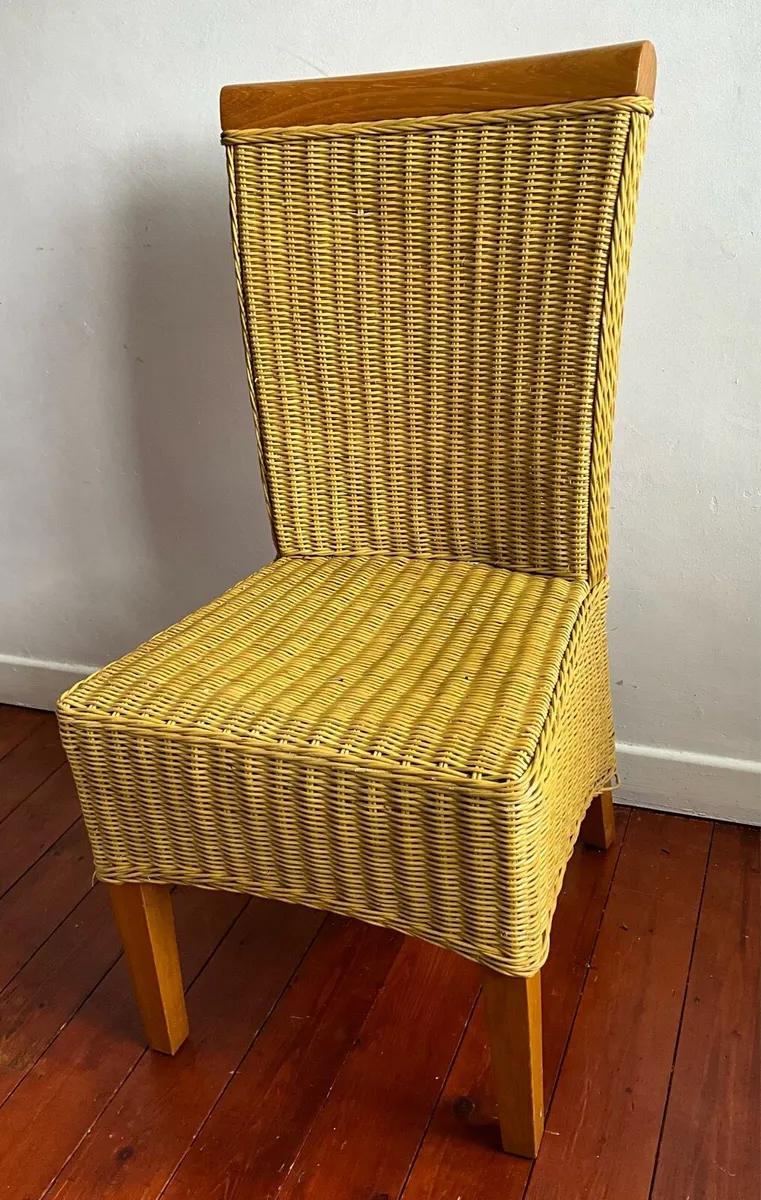Rattan Chair with Wooden Detail - Image 2