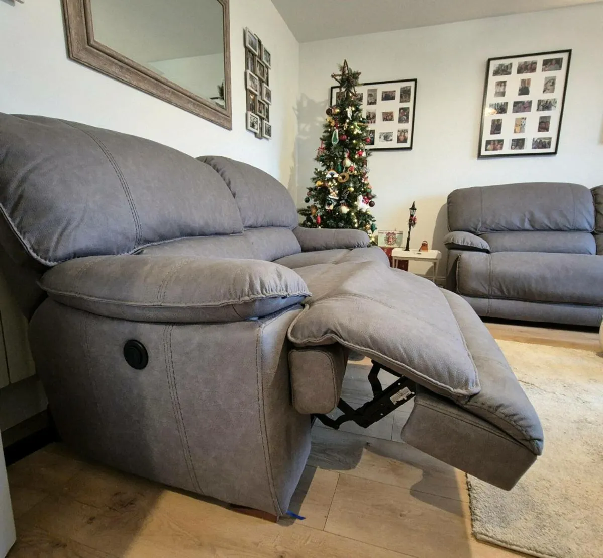2x Paramount 3 Seater Reclining Couches in Grey - Image 2