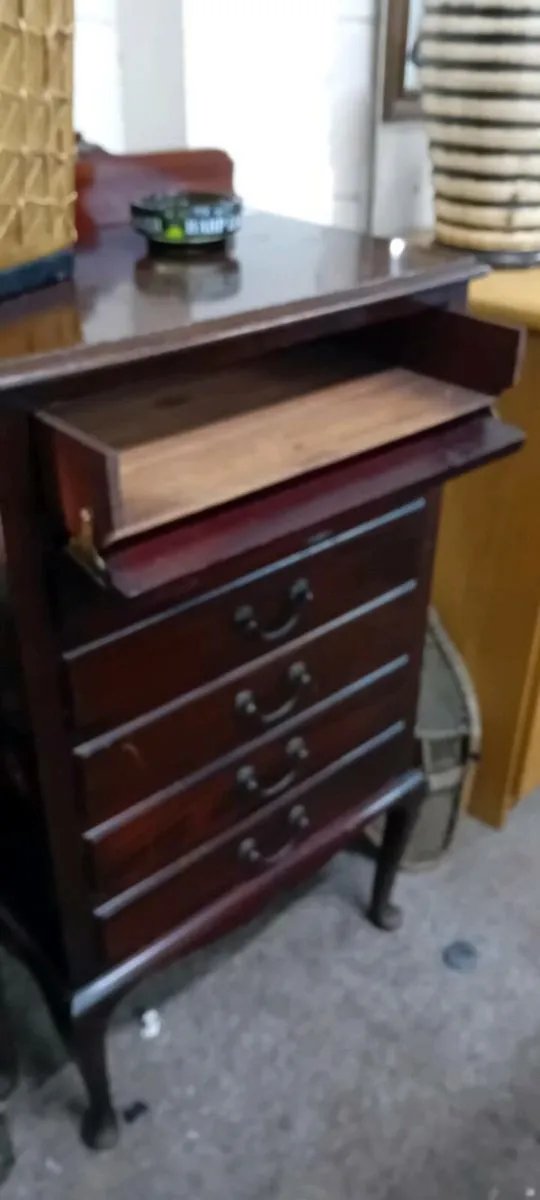 Antique Mahogany Music Cabinet - Image 2