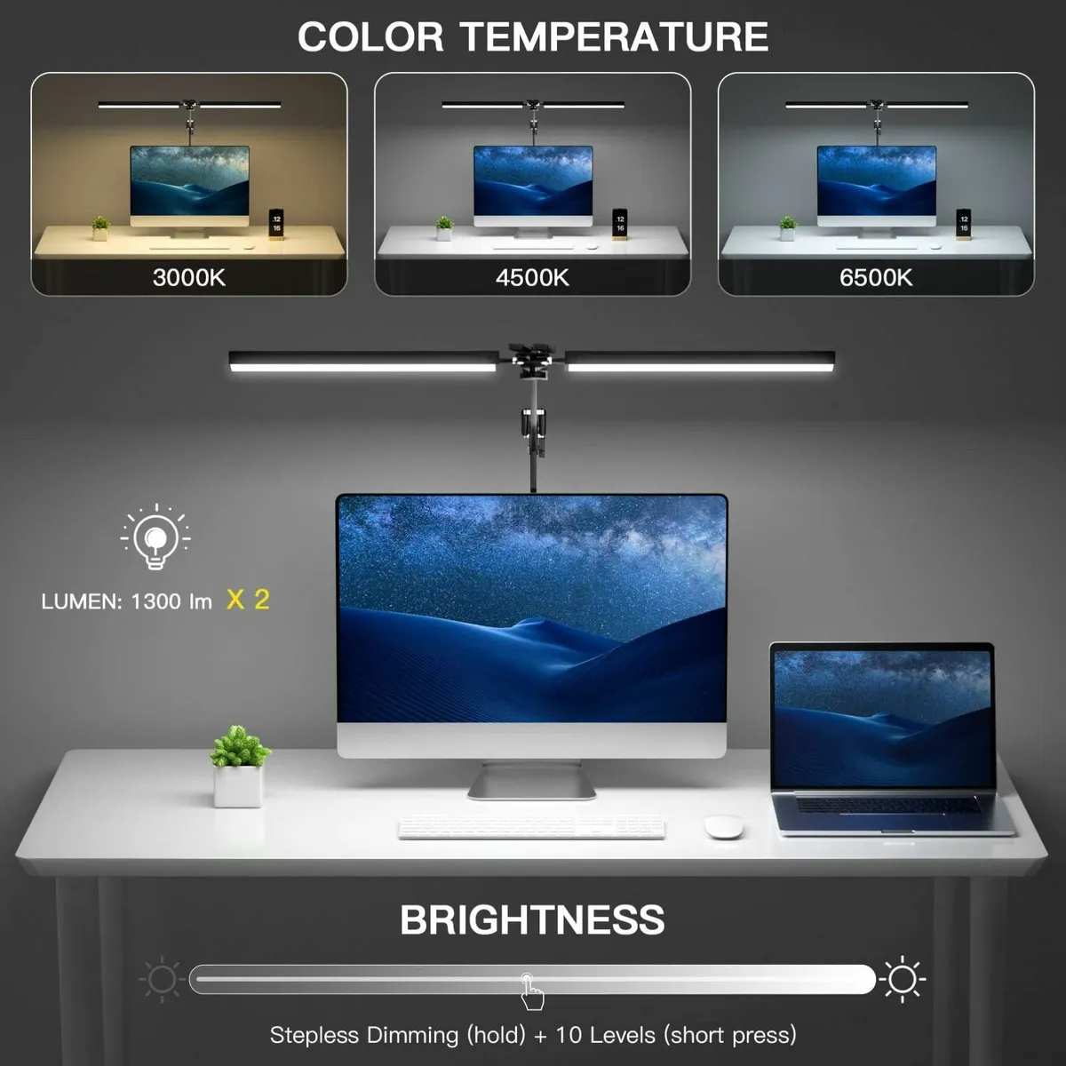 LED Desk Lamp for Home Office 24W Swing Arm - Image 2