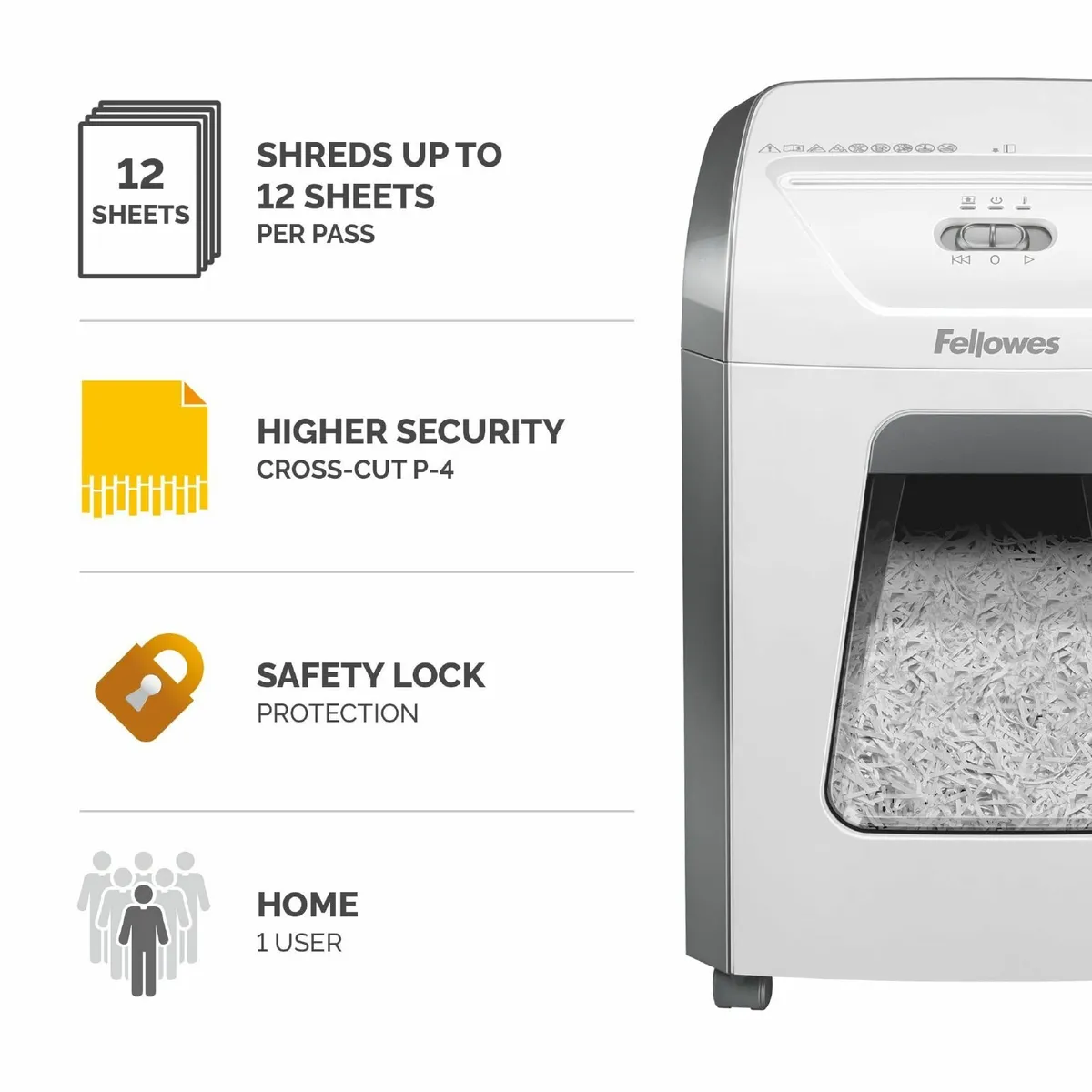 Paper Shredder for Home Office Use - 12 Sheet - Image 2