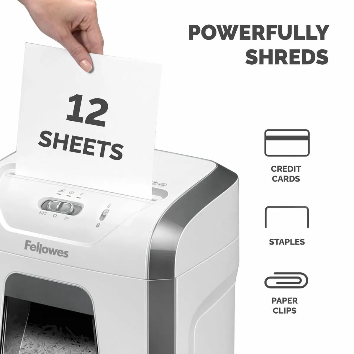 Paper Shredder for Home Office Use - 12 Sheet - Image 3