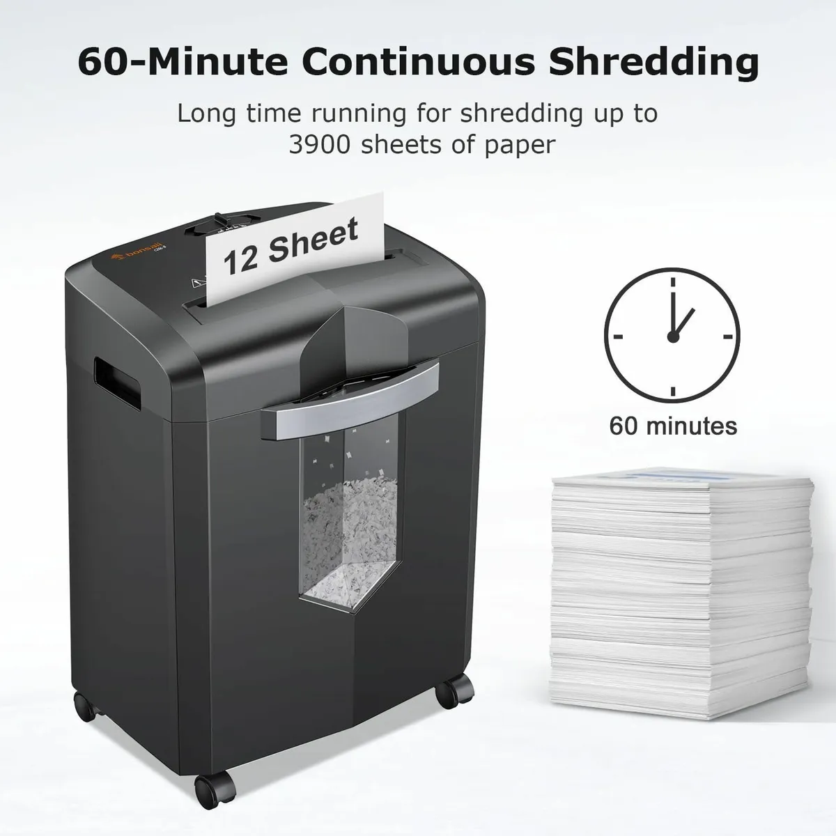 12-Sheet Micro Cut Paper Shredder Heavy Duty for - Image 2