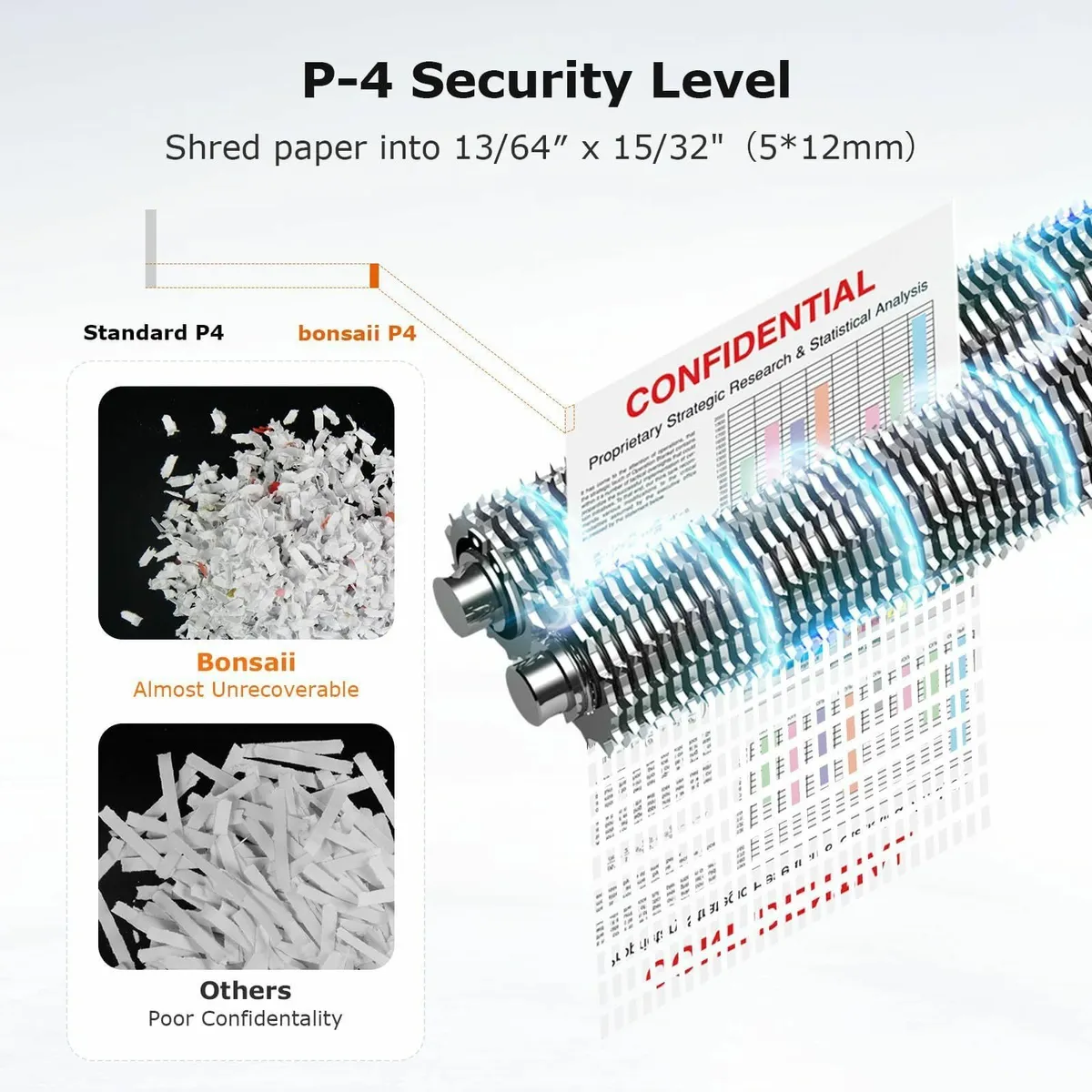 12-Sheet Micro Cut Paper Shredder Heavy Duty for - Image 4