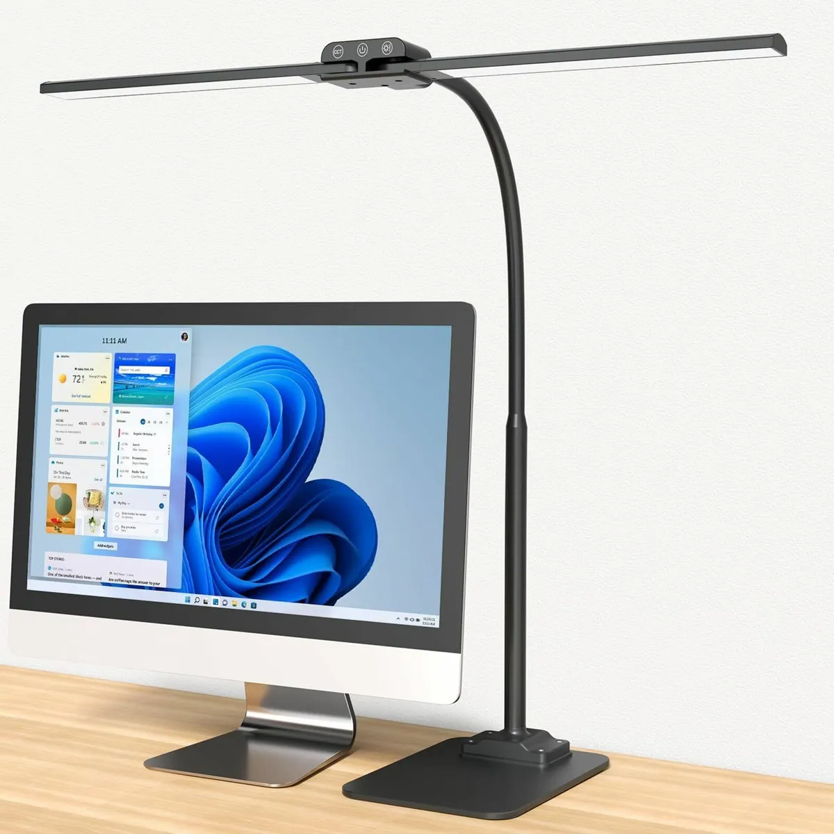 LED Desk Lamp for Office Double Head with Base - Image 1