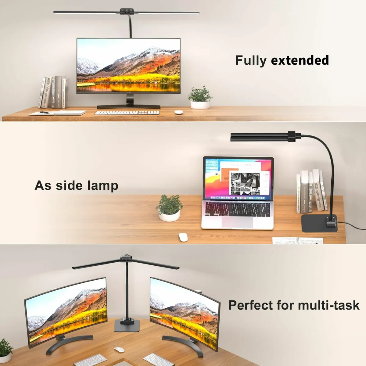 LED Desk Lamp for Office Double Head with Base - Image 3
