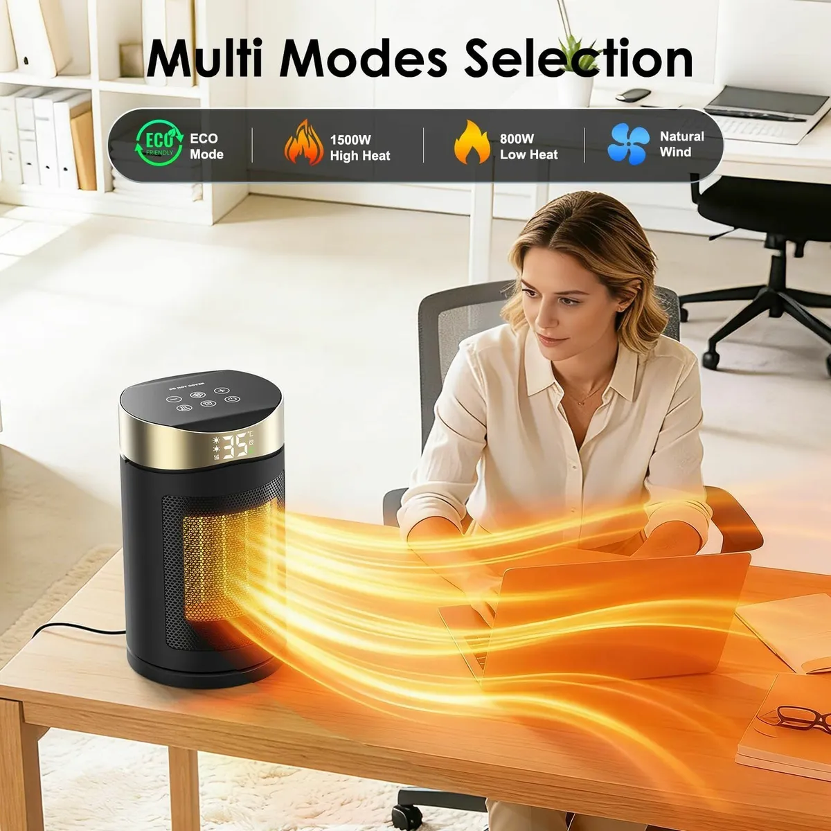 Electric Heater 1500W Portable PTC Ceramic Fan - Image 4