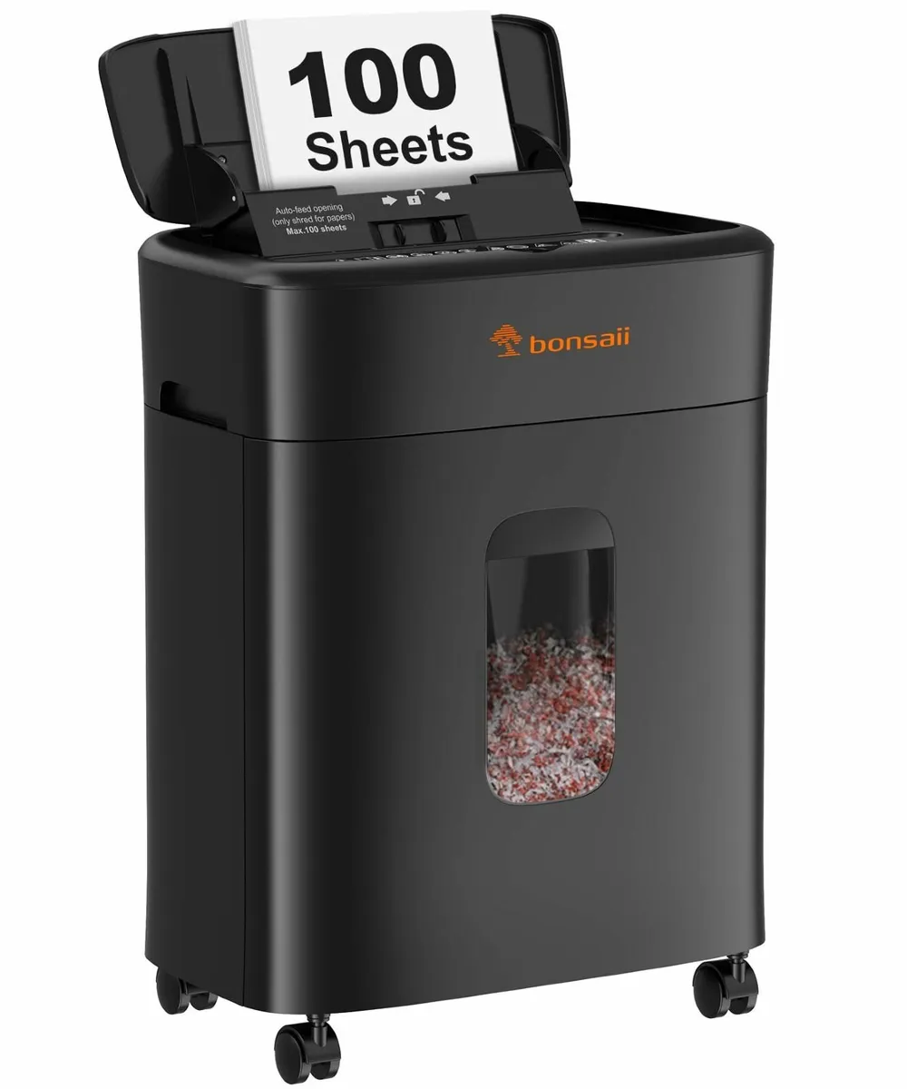 100-Sheet Auto Feed Paper Shredder Micro Cut - Image 1