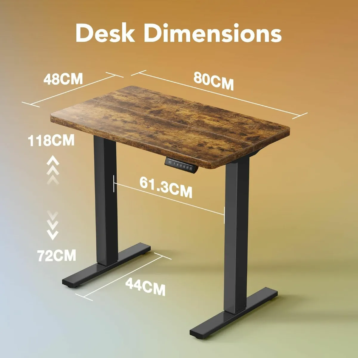 80 cm Electric Standing Desk Adjustable Height 4 - Image 2