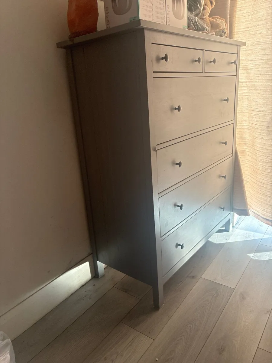 IKEA HEMNES Chest of 6 Drawers – Grey – Excellent - Image 4