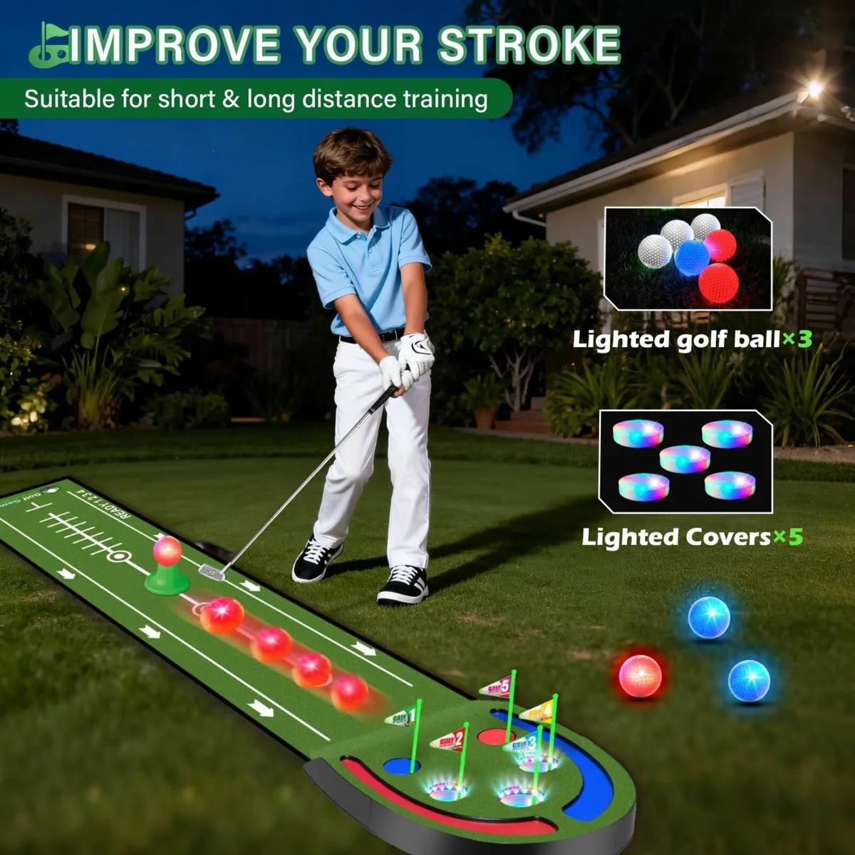 Upgraded Golf Putting Mat Indoor for kids - Game - Image 3