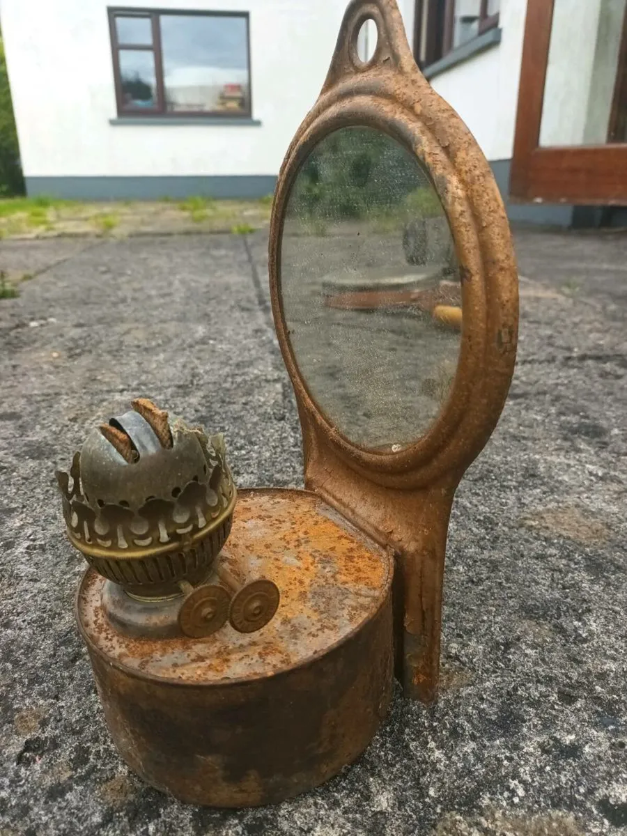 Antique Lamp/Mirror combination - Image 2