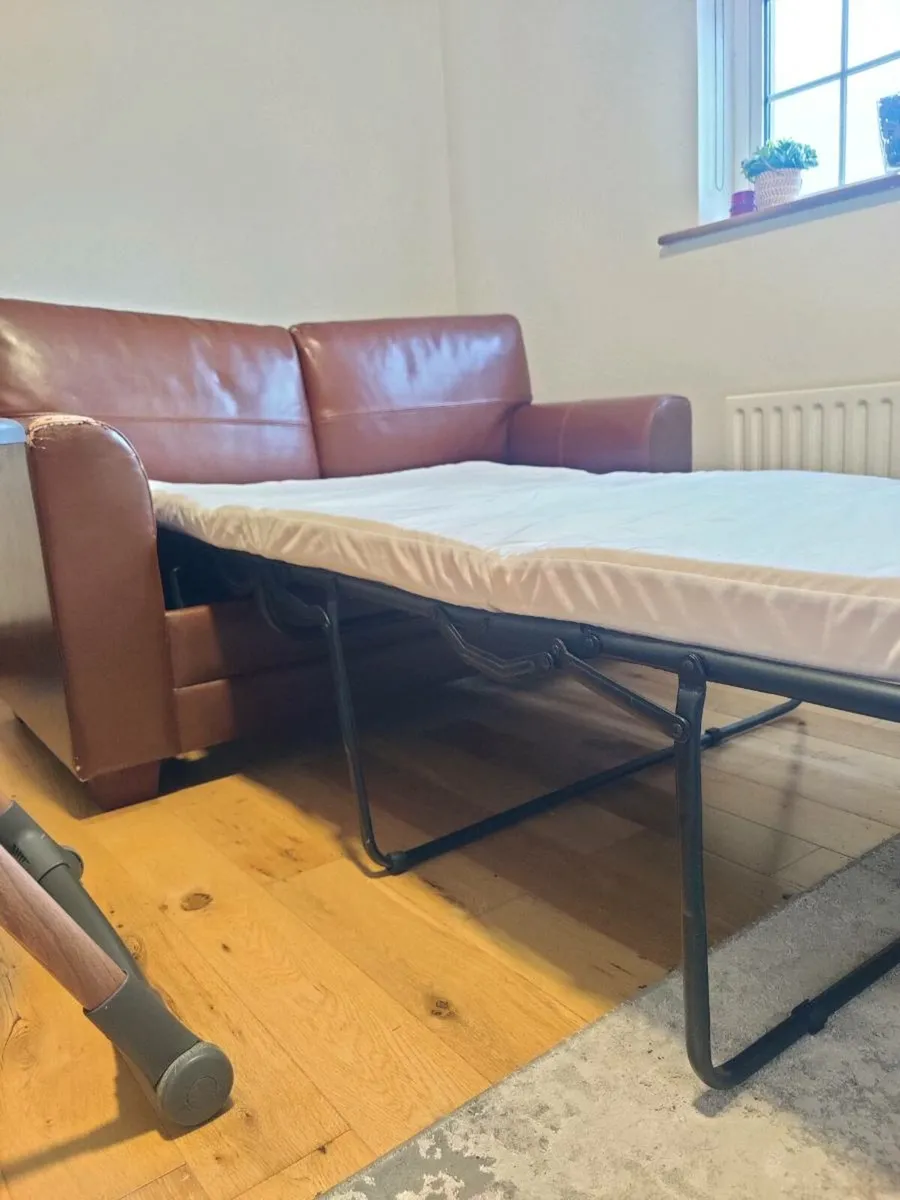 Leatherette Fold-out Couch - Image 4