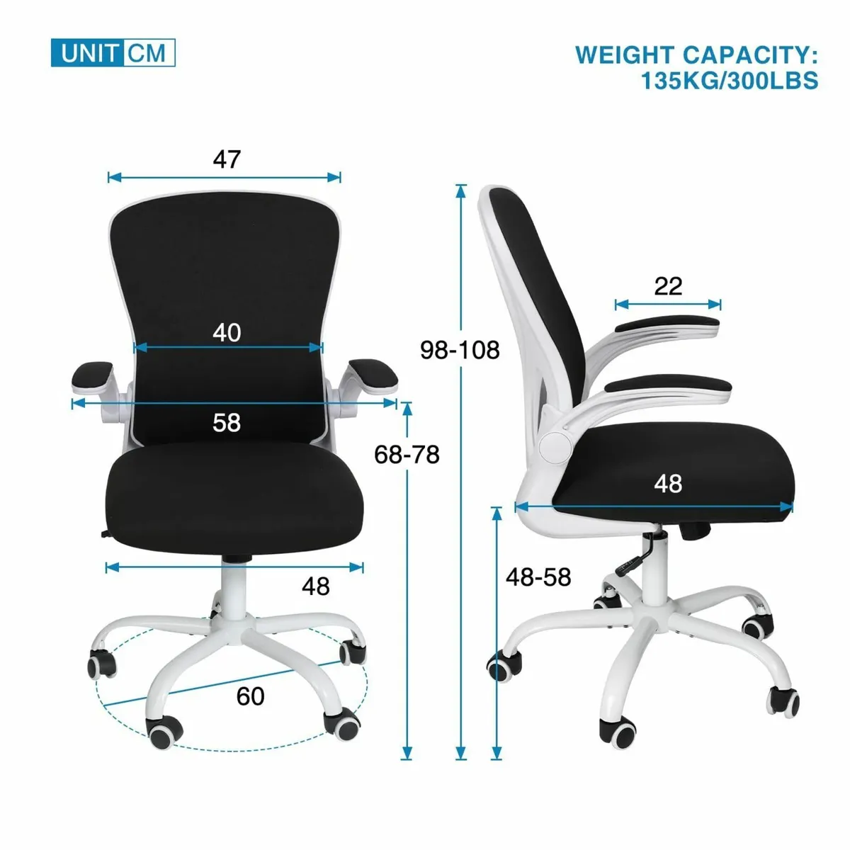 Office Chair Flip-up Armrest Ergonomic Desk - Image 3