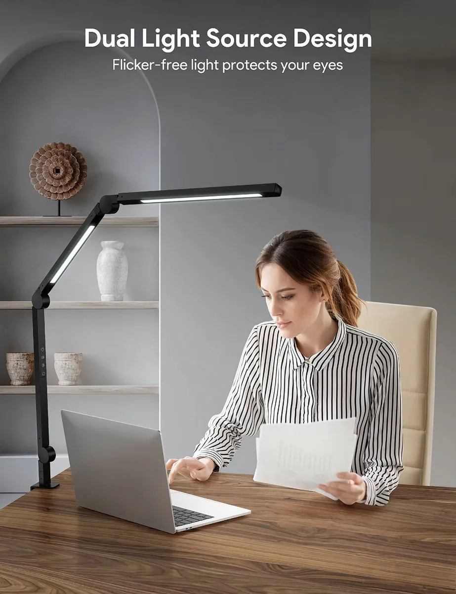 LED Desk Lamp Dual Light Source with Clamp - Image 2