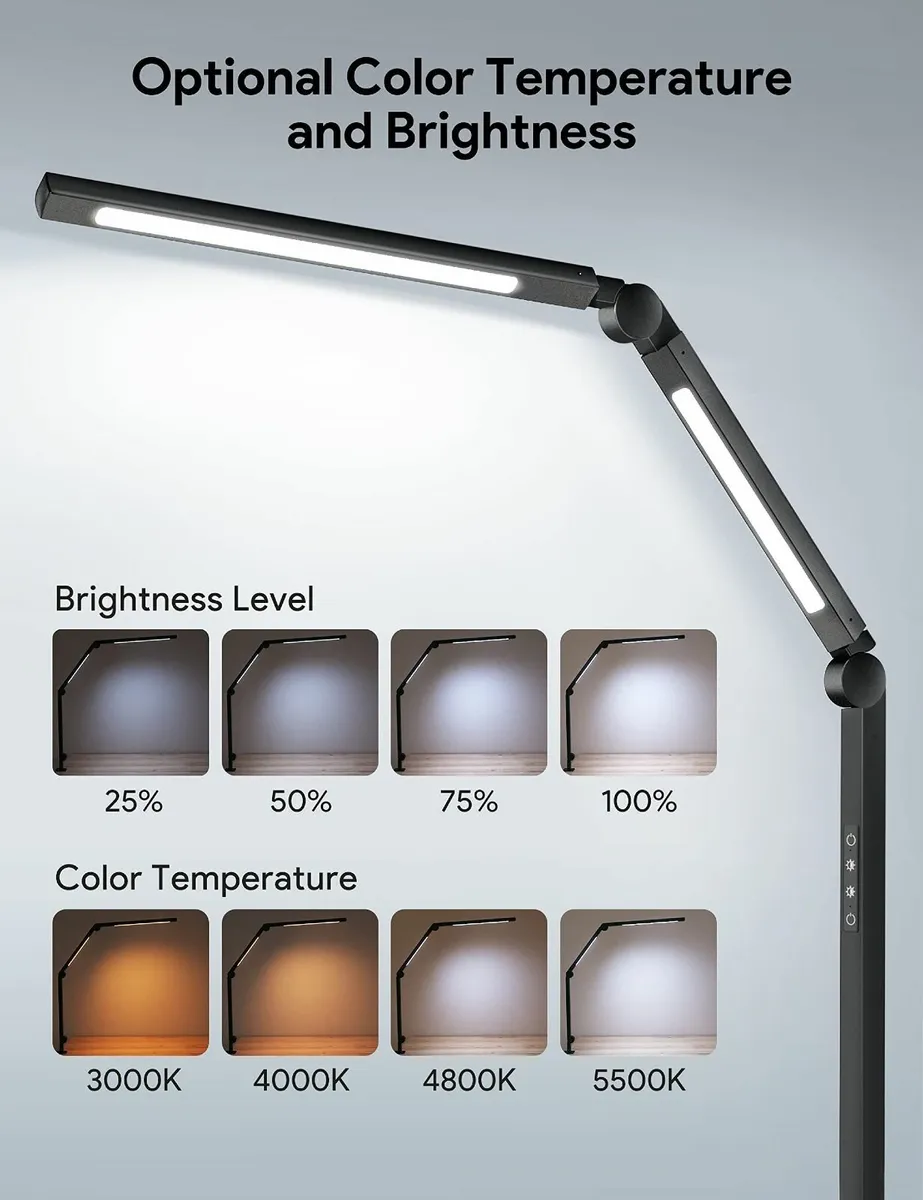 LED Desk Lamp Dual Light Source with Clamp - Image 4