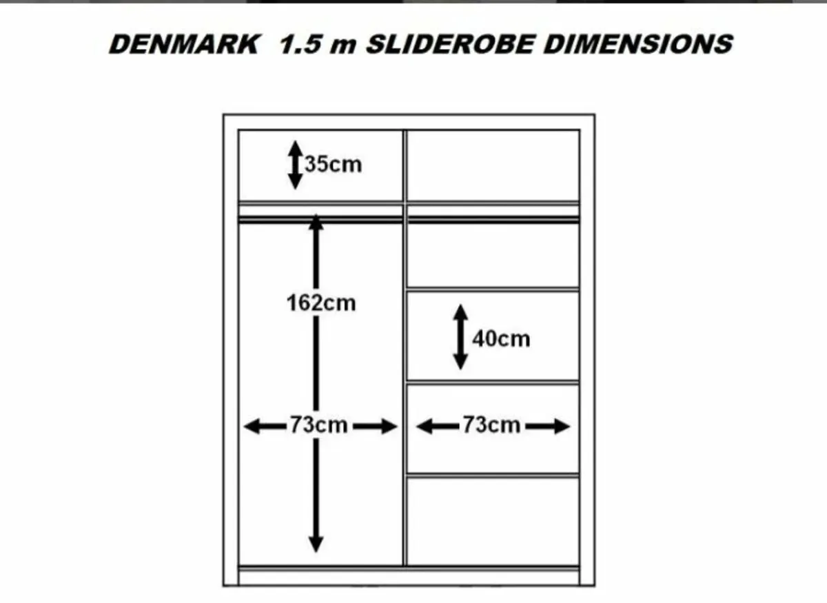 Denmark Sliderobe 1.5m Black free delivery - Image 2
