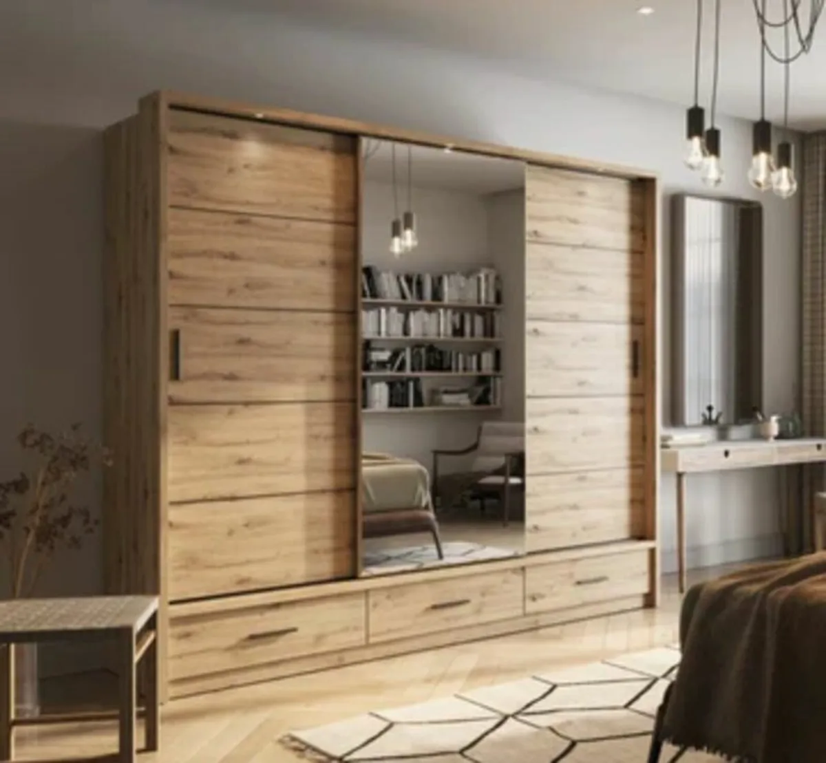 Alpha Sliderobe 2.5m – Oak Artisan free delivery - Image 1