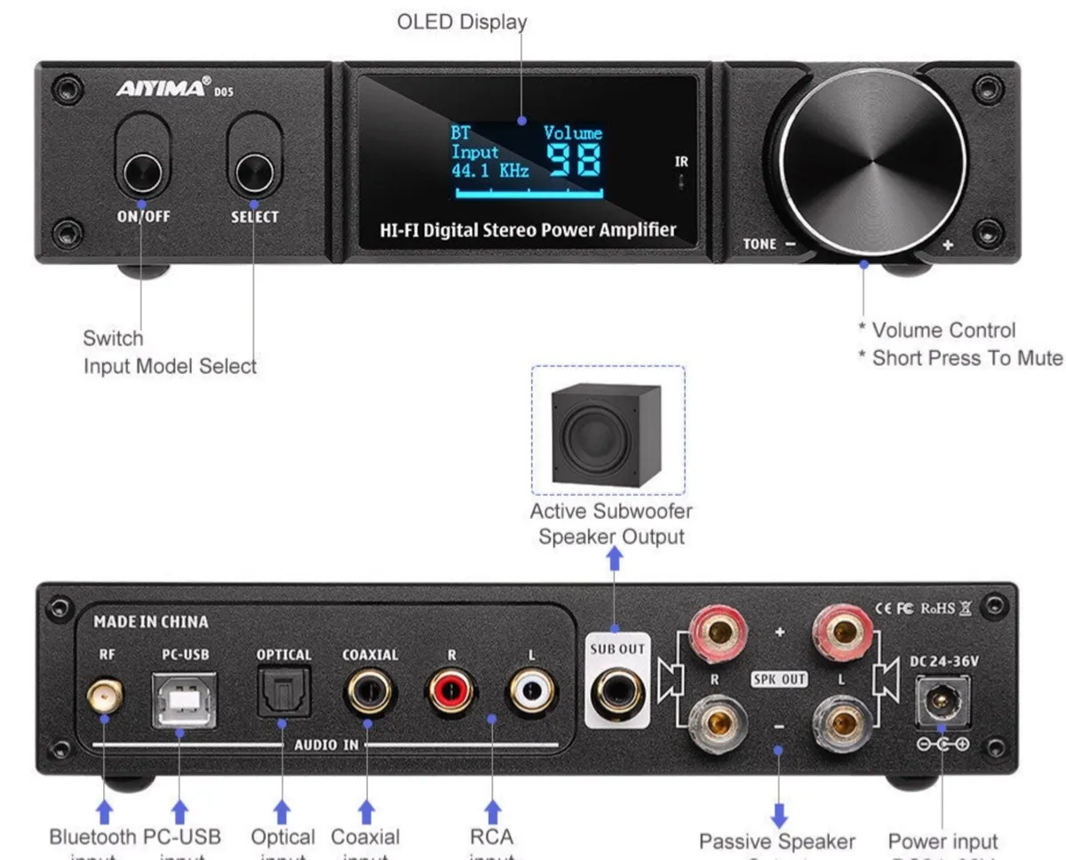 2x120W🔊🎶🎵🎶 Aiyima®️D05 DAC🎶⚡New⚡ - Image 1