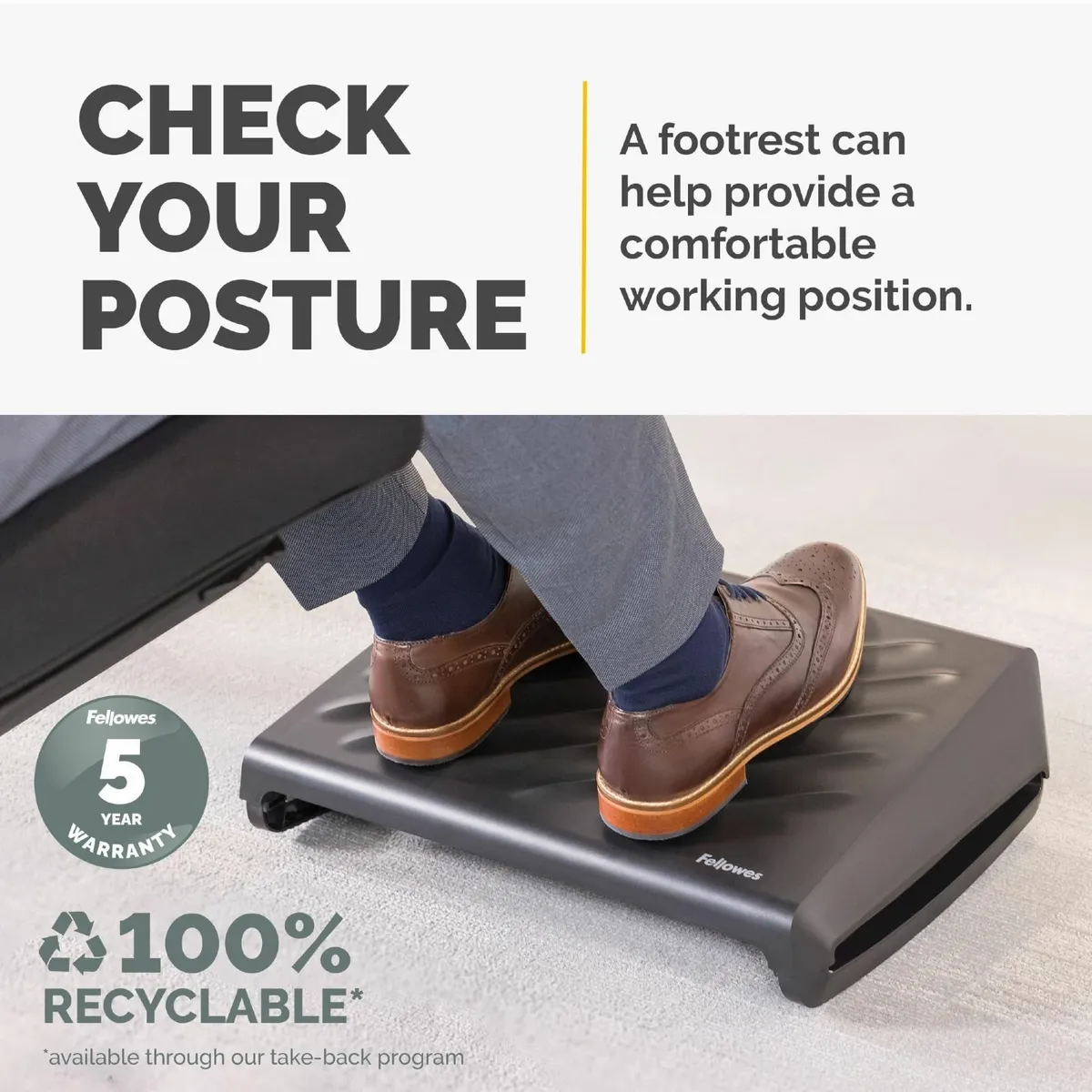 Ergonomic Foot Rest - Breyta™ Adjustable Under - Image 3