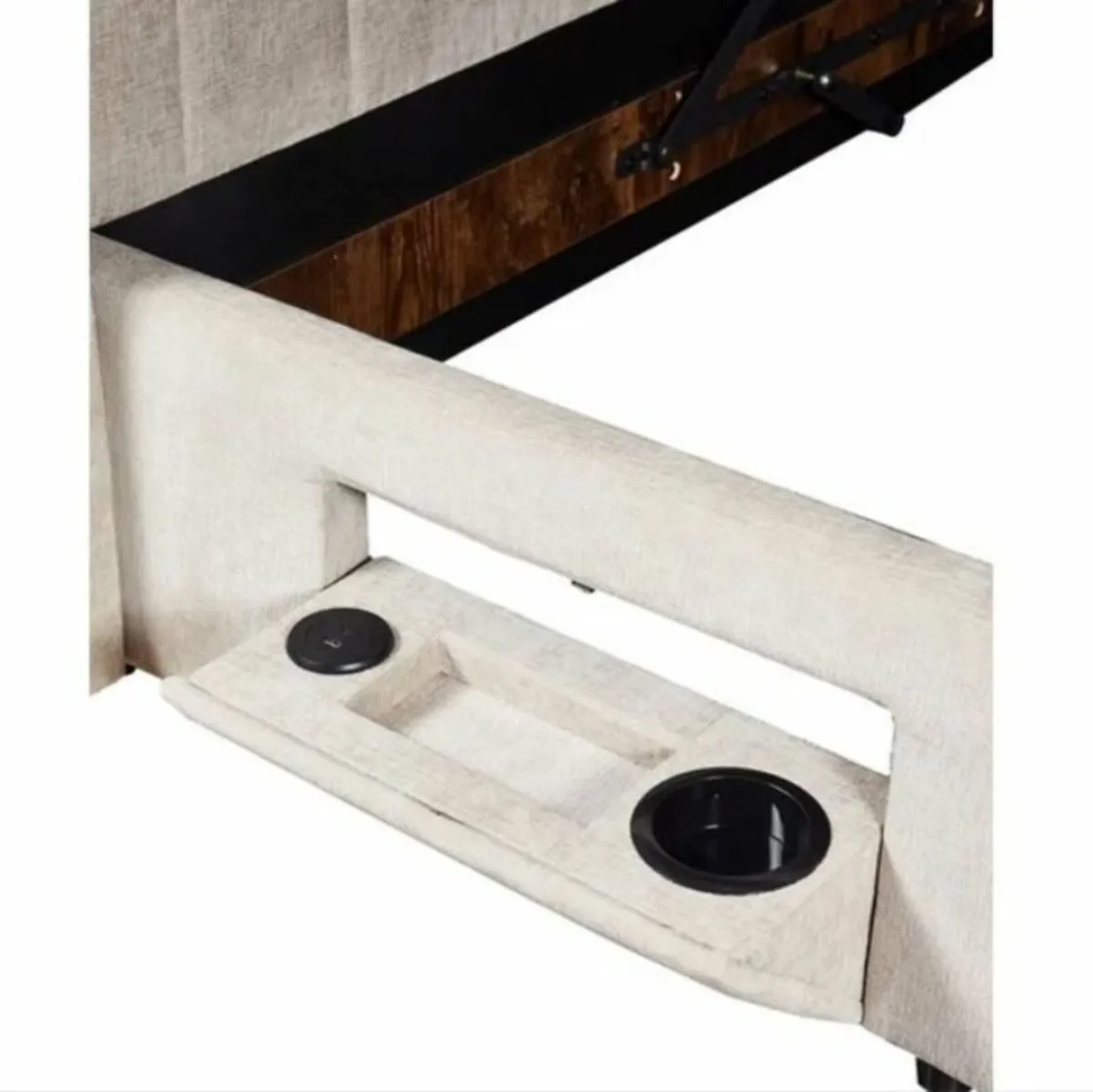 Clara Beige Fabric Smart Storage Bed free delivery - Image 3