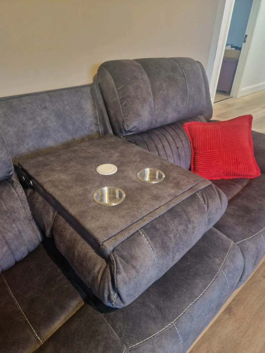 Reclining 3 seater sofa and armchair - Image 3