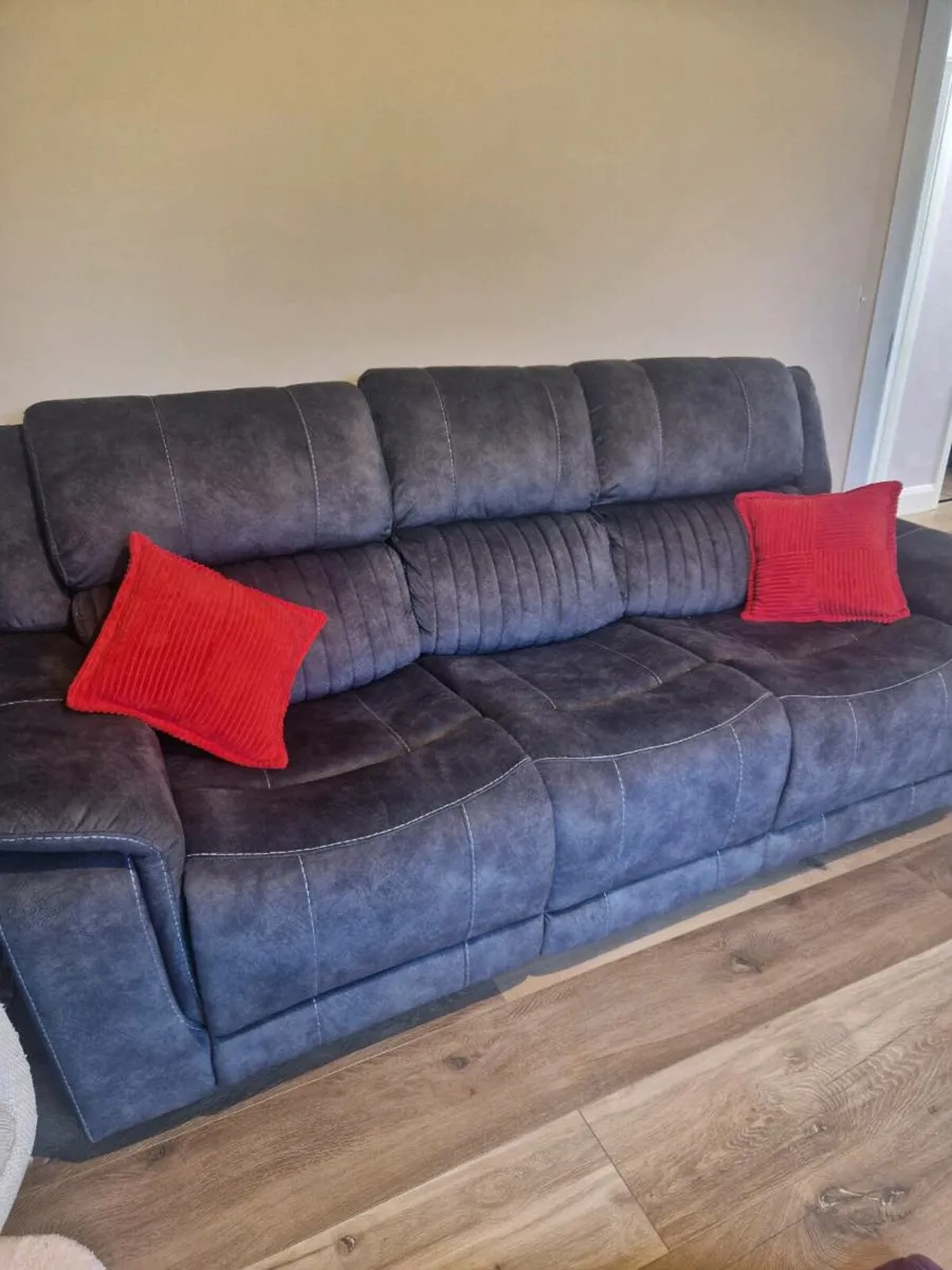 Reclining 3 seater sofa and armchair - Image 1