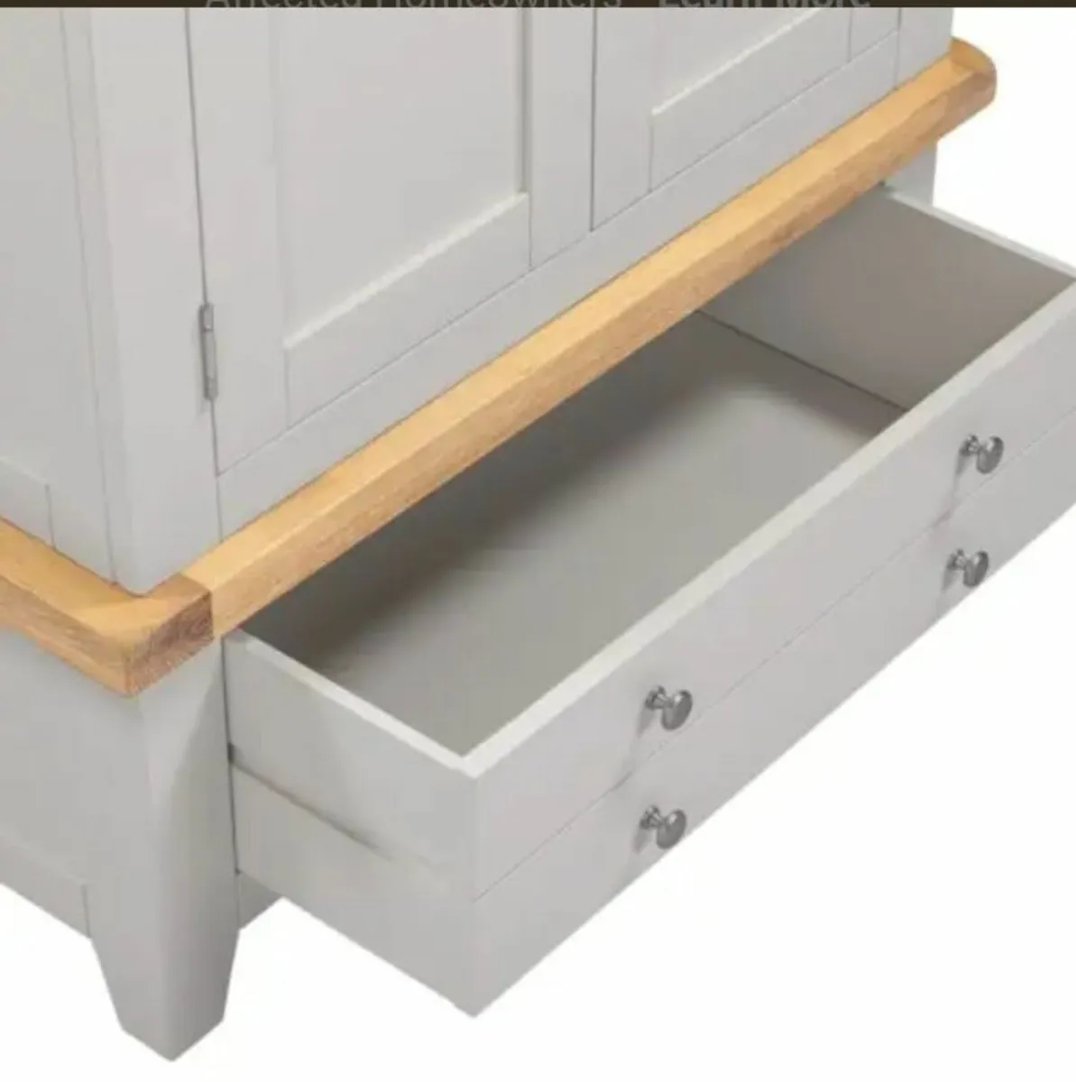 Windsor 2 Door 1 Drawer Wardrobe Pebble Grey/Oak - Image 2