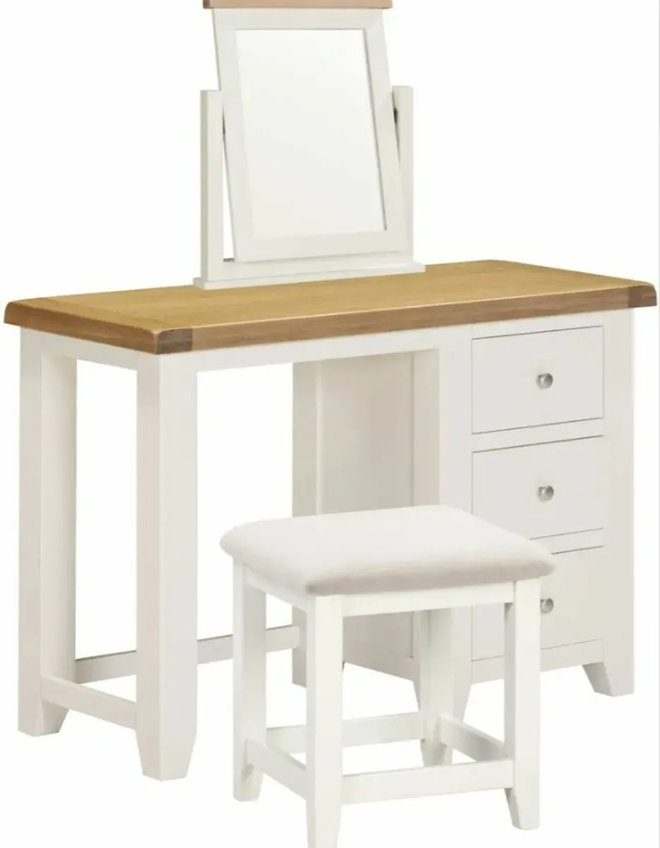 Windsor 3 Drawer Dressing Table Set Ivory - Image 2