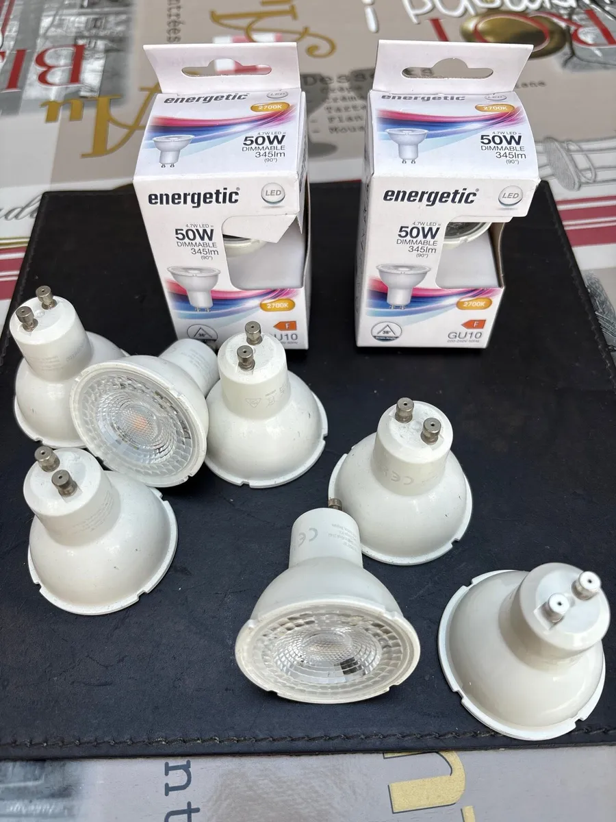 Free. 9 Dimmable 50W LED GU10 bulbs - Image 1