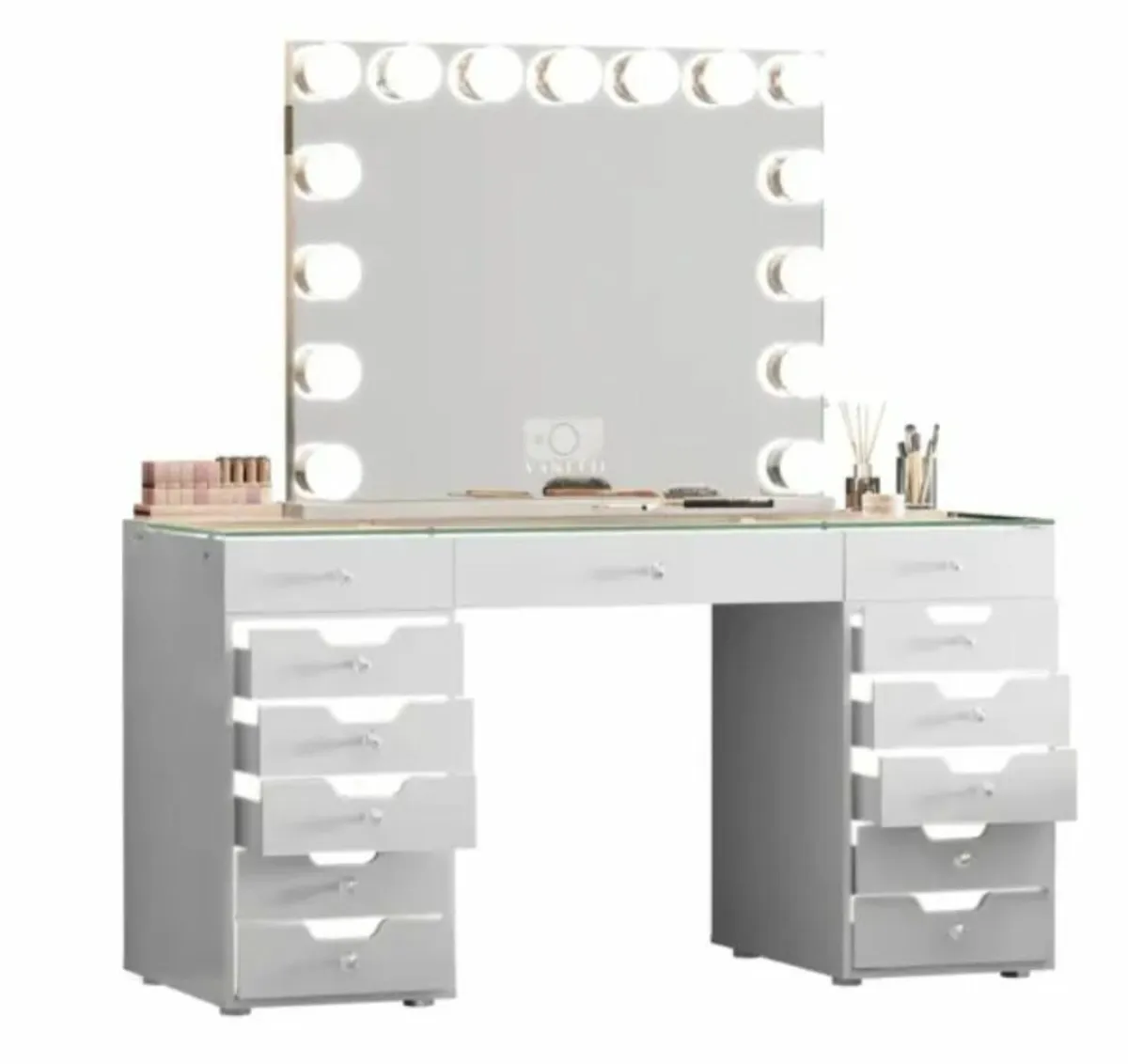 VANITII Eva Vanity Desk – 13 Storage Drawers with - Image 3