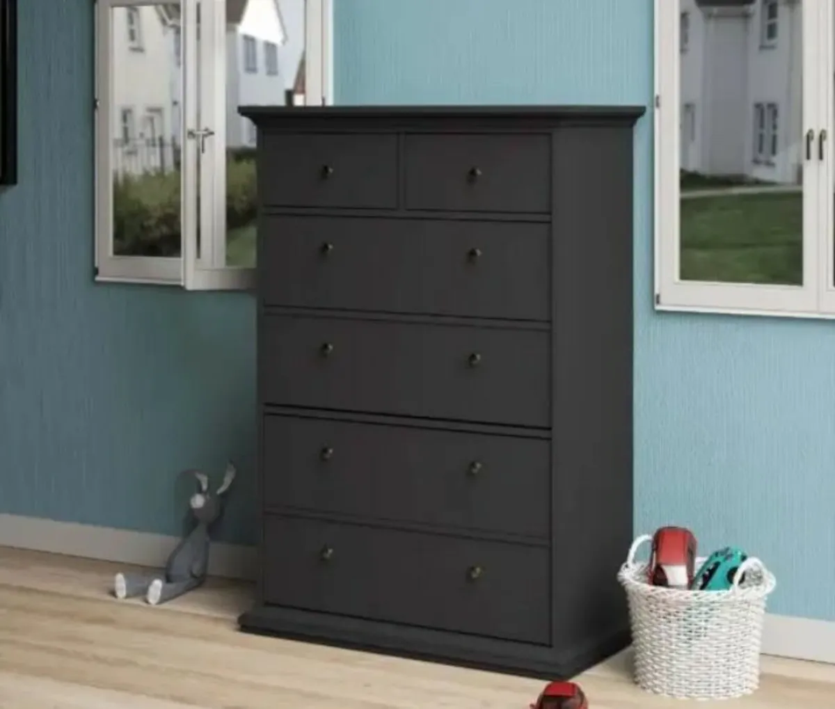 The Paris 6 Drawer Chest in Grey is a sleek, styli - Image 3