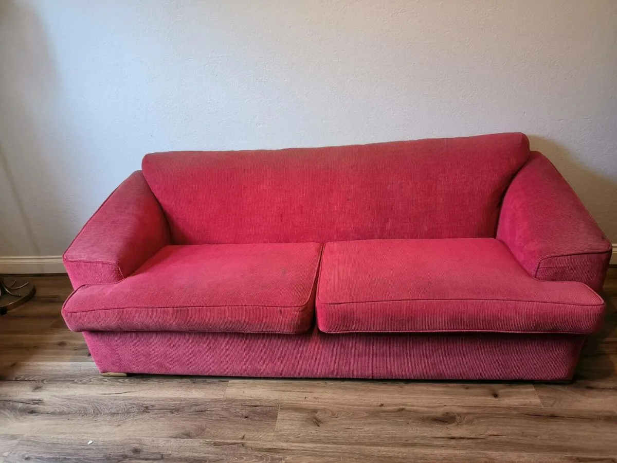 Red 3 seater sofa