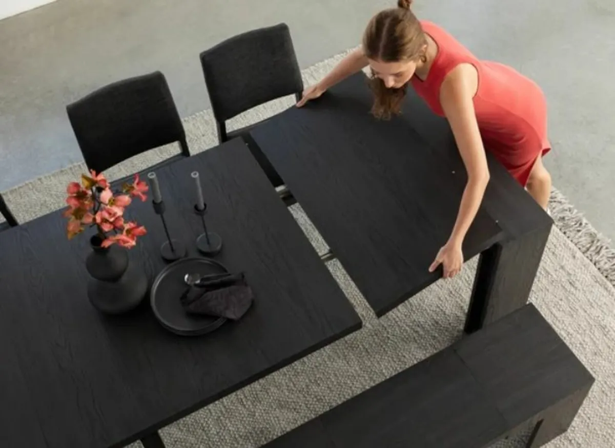 Dining Table & Bench Smoked Hickory - Image 3