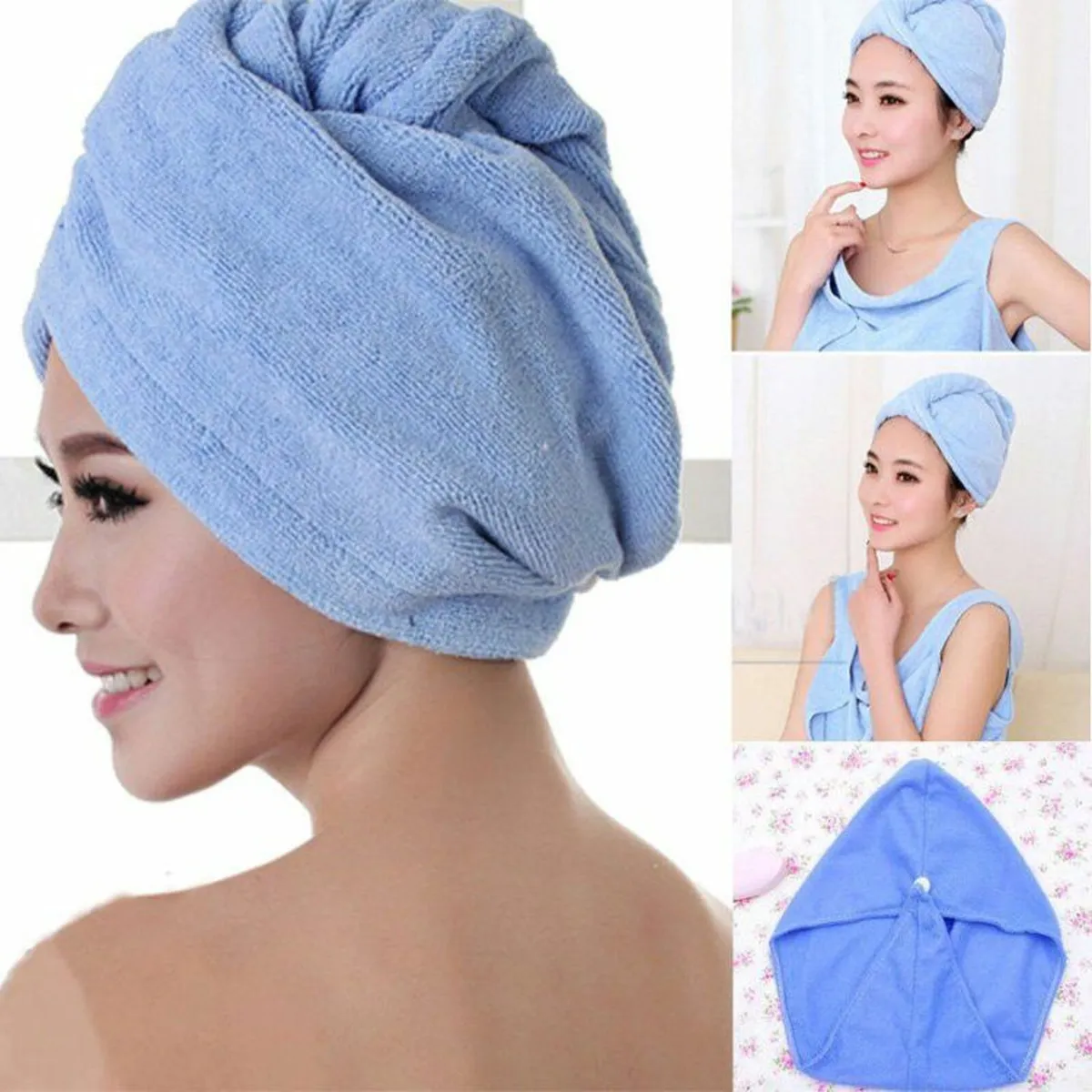 hair towel turban style never used with button