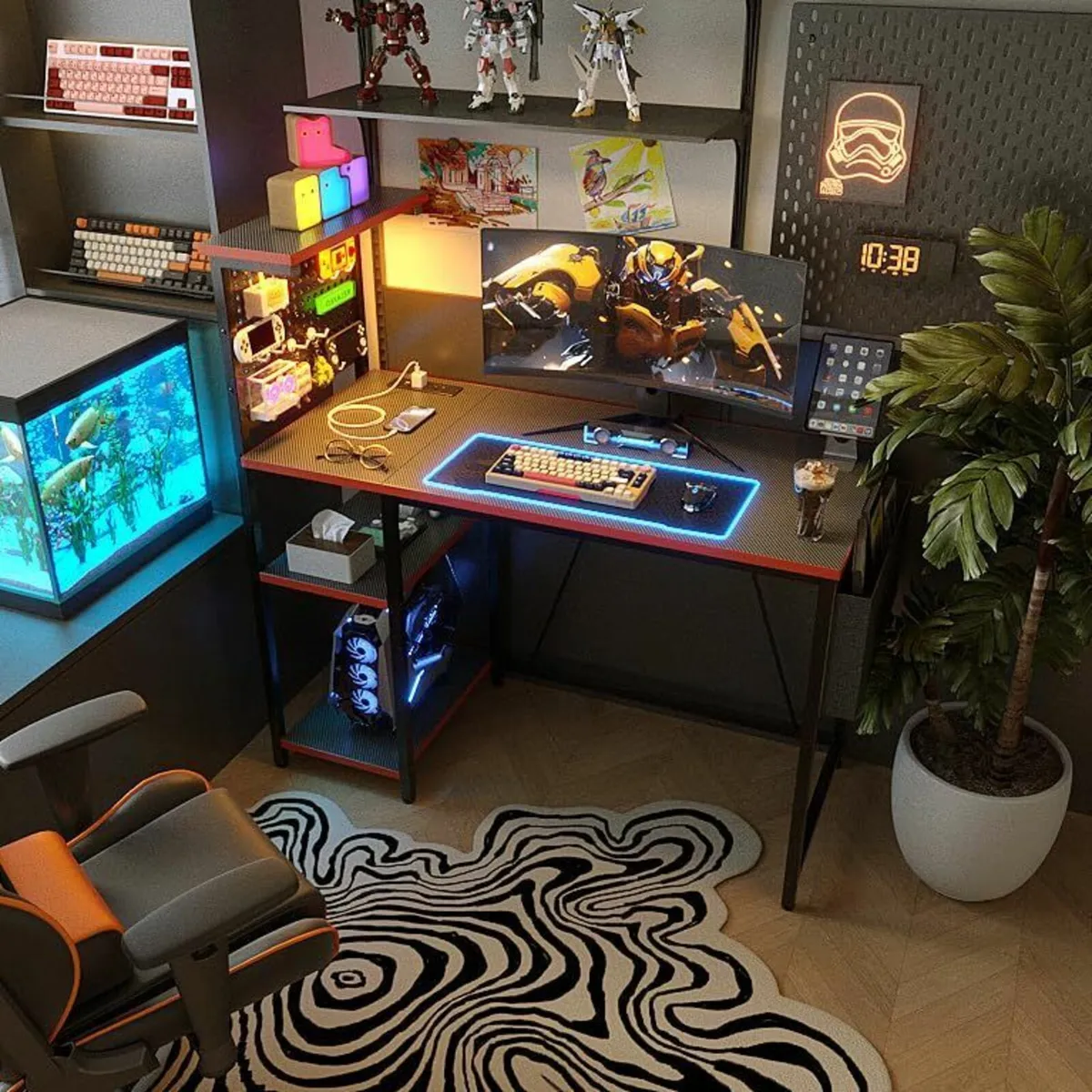 Gaming Desk 100 x 50 cm with Pegboard Power - Image 1