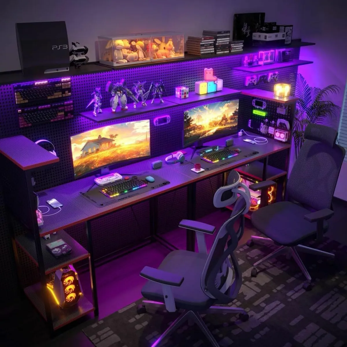 Gaming Desk 100 x 50 cm with Pegboard Power - Image 3