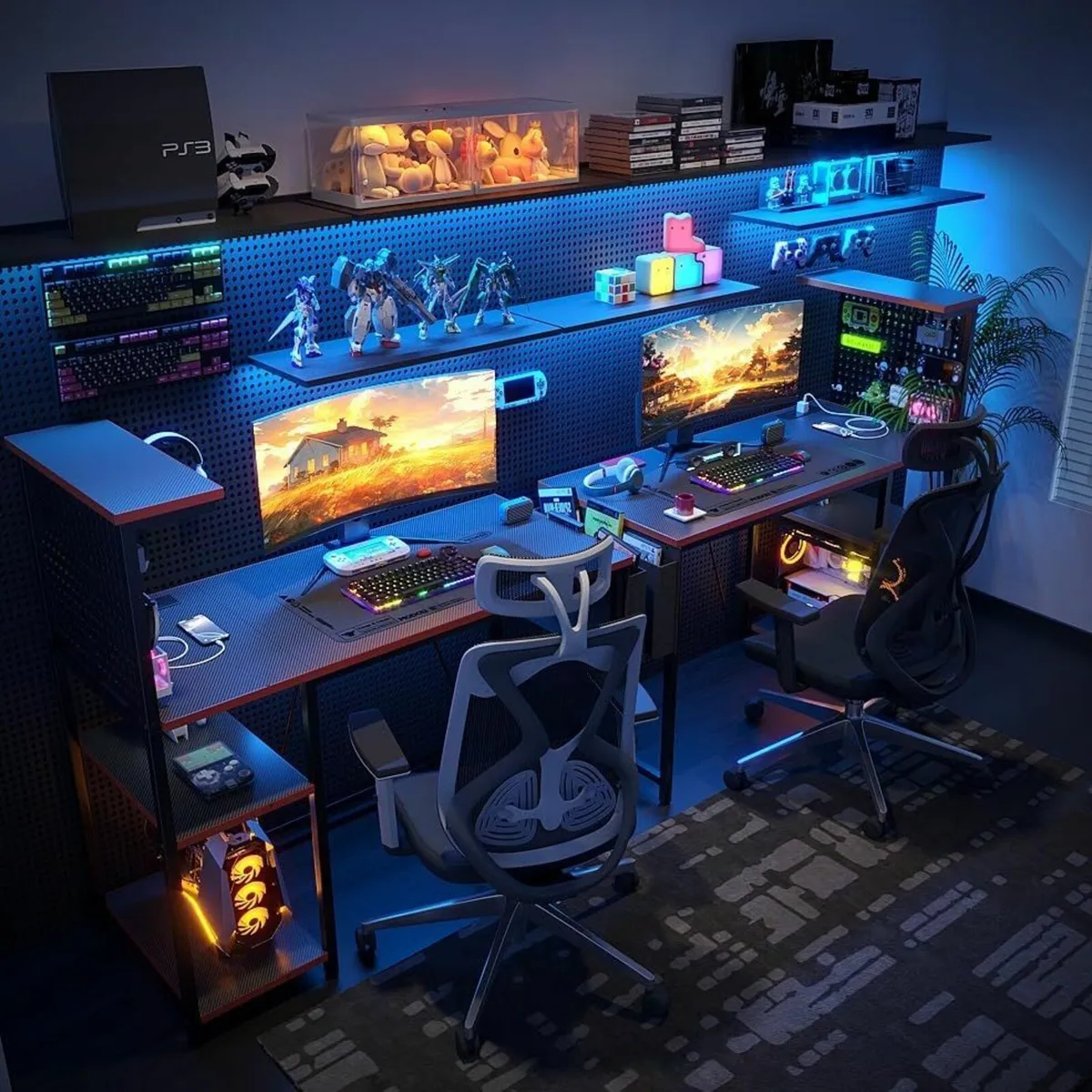 Gaming Desk 100 x 50 cm with Pegboard Power - Image 4