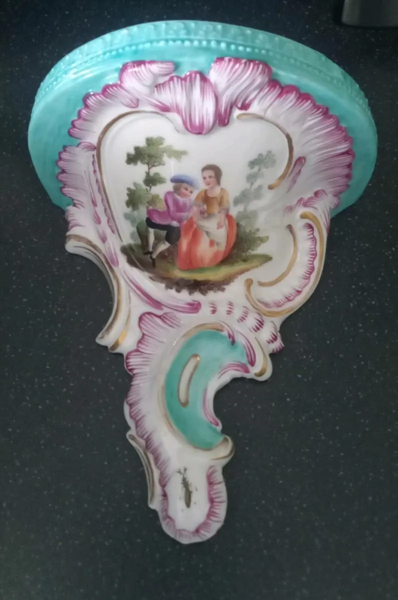 Beautiful Antique Porcelain Wall Shelf - Image 2