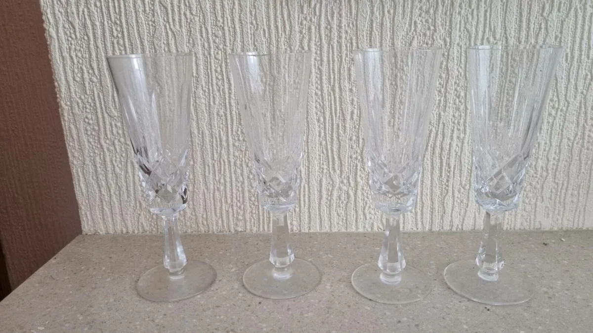 Vintage Waterford Crystal champagne glasses - Image 1