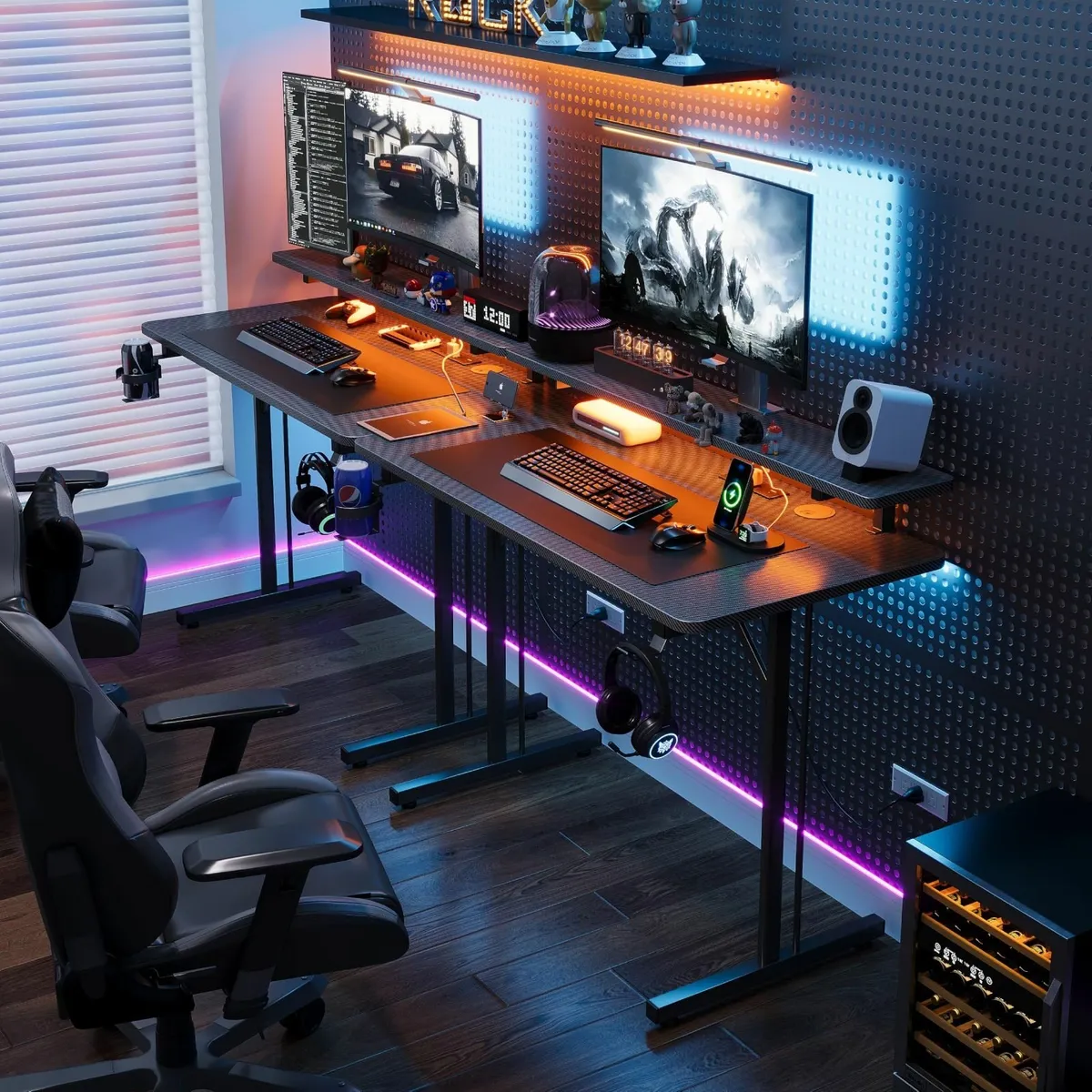 Gaming Desk with LED Power Outlets 100 x 50 cm - Image 2