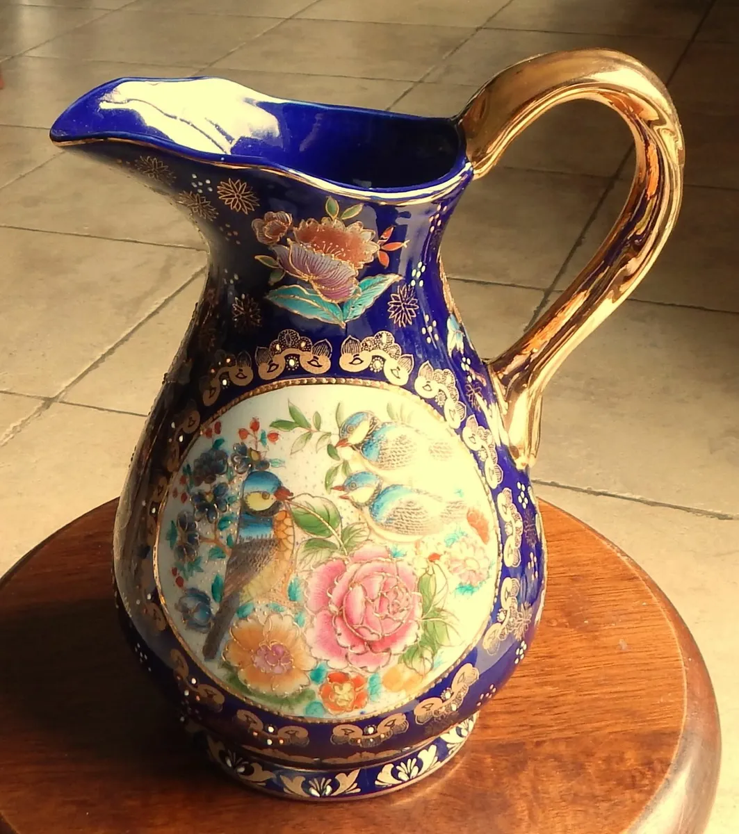 Chinese Hand Decorated Jug and Basin - Image 2