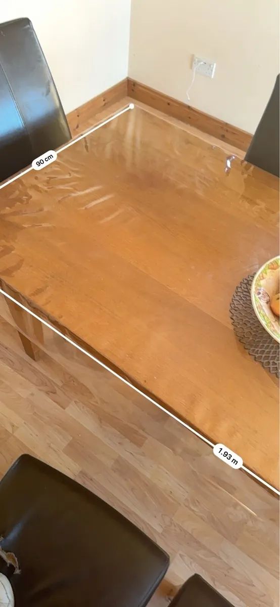 Oak dining table 8ft (1.93m x 30cm) with sideboard - Image 3